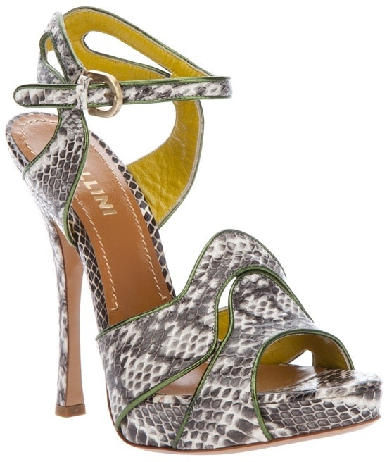 Pollini Python Skin Sandals