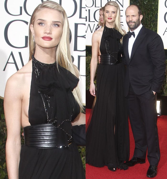 Rosie Huntington-Whiteley and Jason Statham attend the 70th Annual Golden Globe Awards