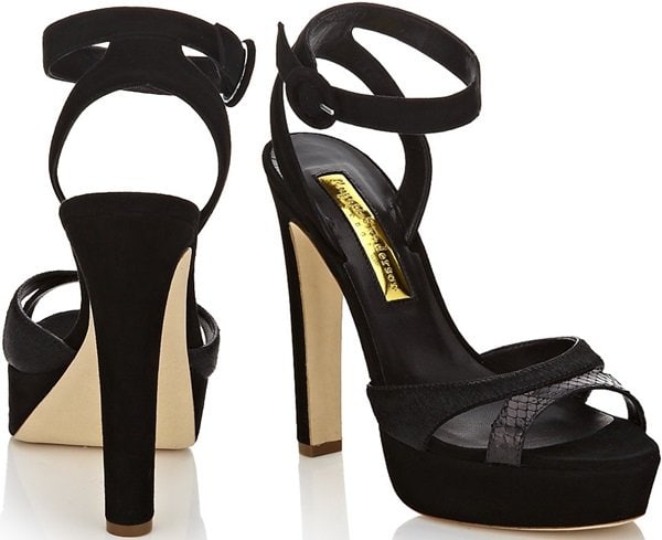 Black Rupert Sanderson 'Camail' Suede Sandals