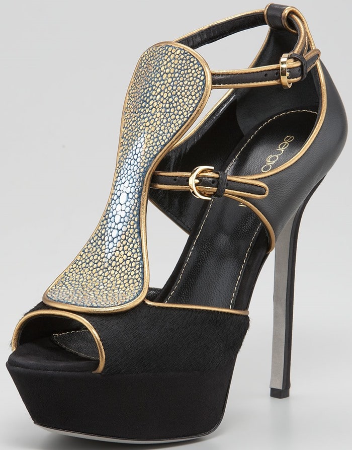 Sergio Rossi Stingray T-Strap Gladiator Pumps