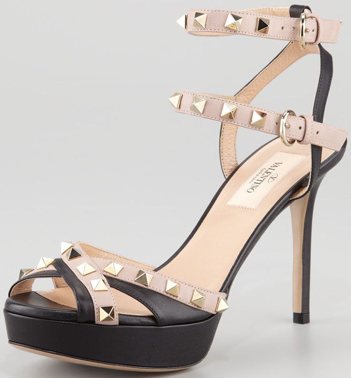 Valentino Studded Double Ankle-Strap Sandal