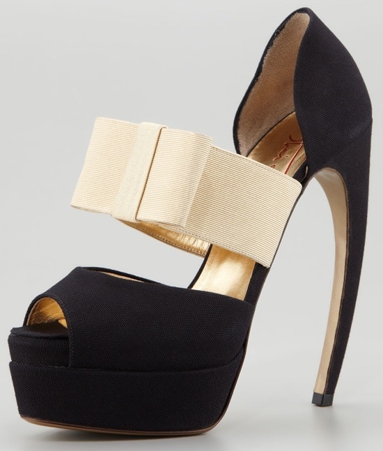 Walter Steiger Horn-Heel Bow d'Orsay Pump $1150.00