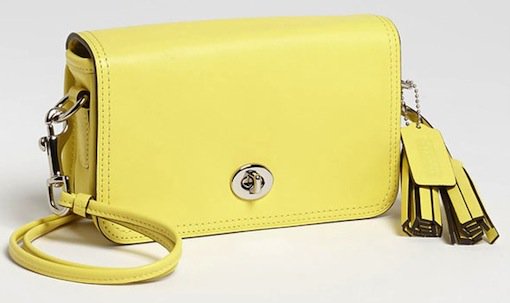 Coach Leather Crossbody Bag in Lemon