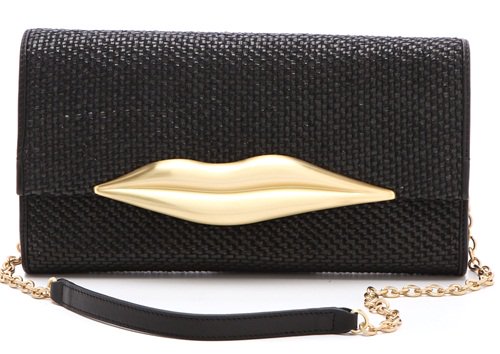 Diane von Furstenberg Carolina Lips Raffia Clutch