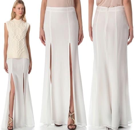 Ellery Two Split Skirt in Ivory