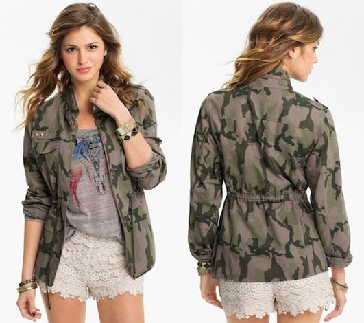 Fire Studded Camo Army Jacket