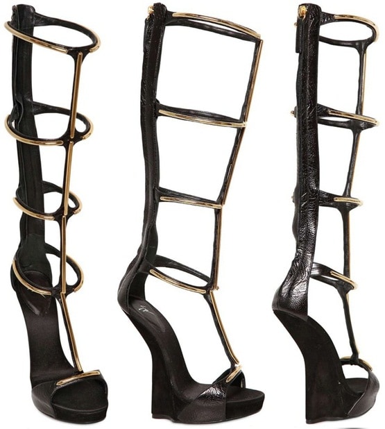 Giuseppe Zanotti Knee-High Gladiator Wedge Sandals (Spring 2013)