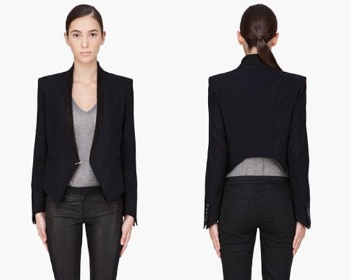 Helmut Lang Black Suede Trimmed Blazer