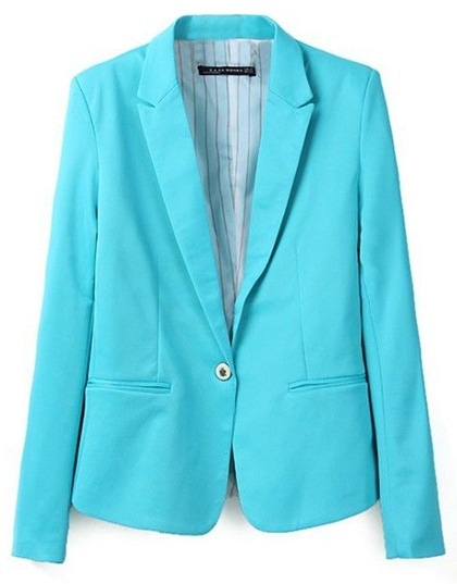 Vobaga Candy Women Casual Blazer Suite One-Button Lapel Outerwear Coat Jacket