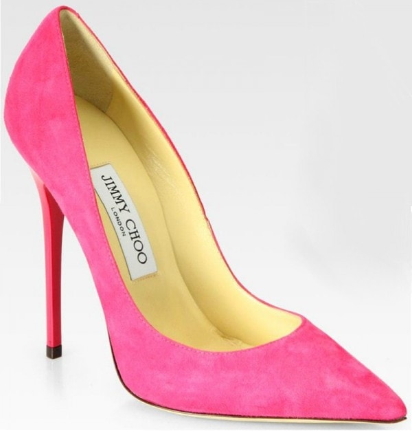 Jimmy Choo Anouk in Pink Suede, $595.00