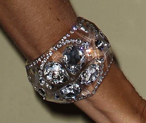 Rachel Zoe's silver diamond-encrusted cuff bracelet