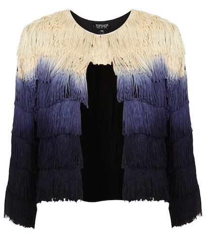 Topshop Ombre Fringe Jacket