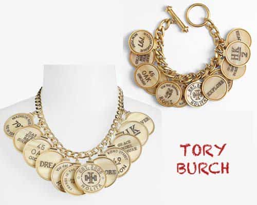 Tory Burch Tory Landmark Frontal Necklace & Bracelet