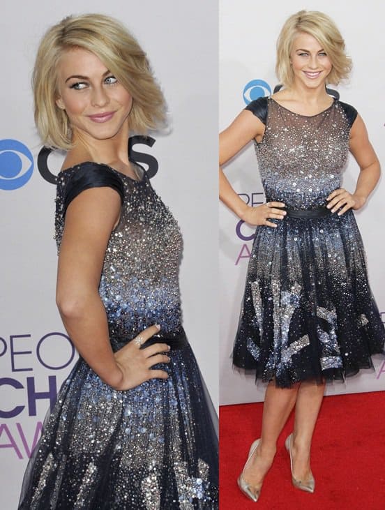 Julianne Hough sports an '80s vibe in a star dust-sprinkled Tony Ward Couture dress at the People's Choice Awards, 2013