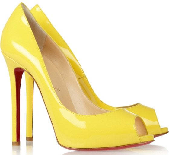 Christian Louboutin Flo 120 Patent Peep-Toe Pumps