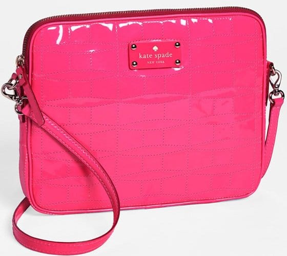 A patent leather crossbody perforated with a pert bow pattern isn't just another pretty face
