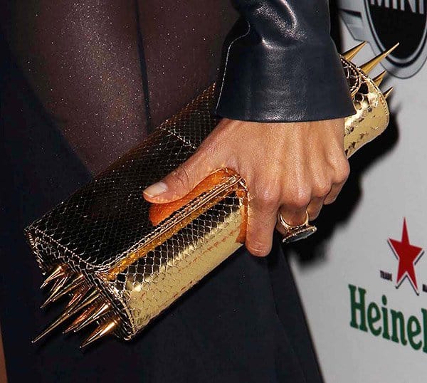 Alessandra Ambrosio totes Christian Louboutin's "Marquise" clutch