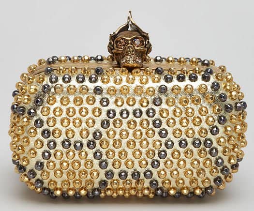 Alexander McQueen Bee Punk Skull Studded Clutch Bag