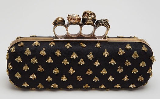 Alexander McQueen Bees Long Knuckle Box Clutch Bag