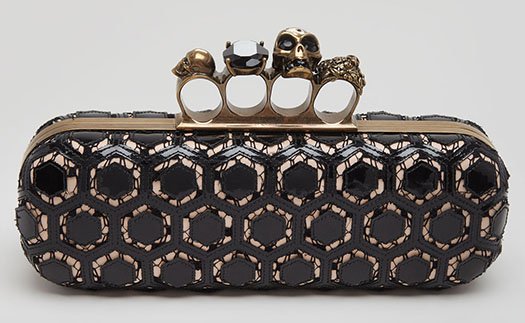 Alexander McQueen Long Honeycomb-Pattern Knuckle Box Clutch