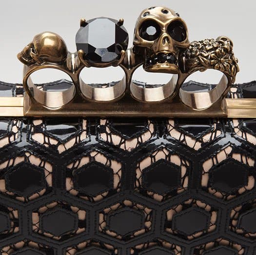 Alexander McQueen Long Honeycomb-Pattern Knuckle Box Clutch