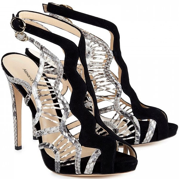 Alexandre Birman Python and Suede Sandals