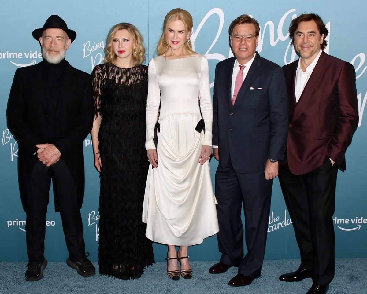 J.K. Simmons, Nina Arianda, Nicole Kidman, Aaron Sorkin, and Javier Bardem attend the New York premiere of "Being The Ricardos"