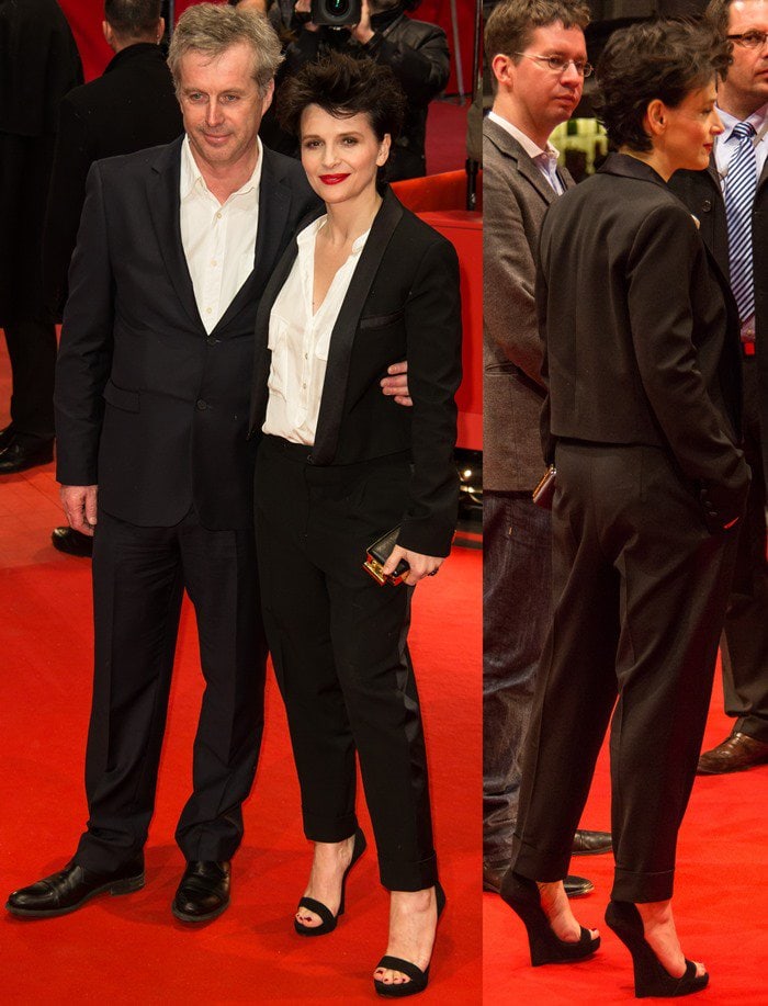 Juliette Binoche attends the Berlin International Film Festival in a simple black pantsuit