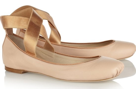 Nude Chloe Leather Ballet Flats