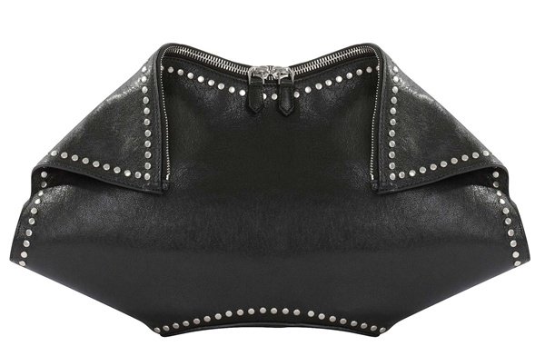 Alexander McQueen Black Leather Studded De Manta Tote Bag