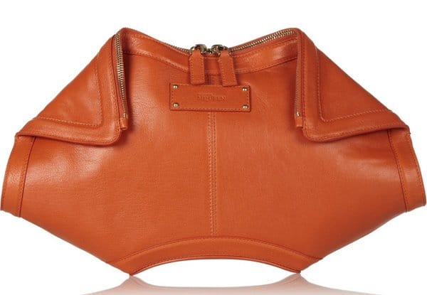 Alexander McQueen De Manta Bag in Orange Leather