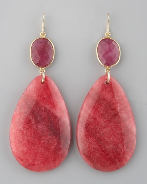 Devon Leigh Red Drop Earrings