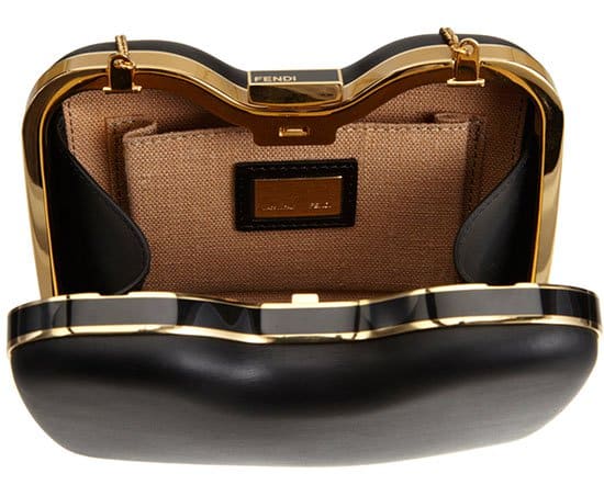 Fendi Giano Leather Clutch