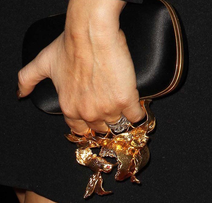 Fergie carries an Alexander McQueen clutch