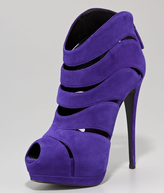 Purple Giuseppe Zanotti Wave Cutout Booties