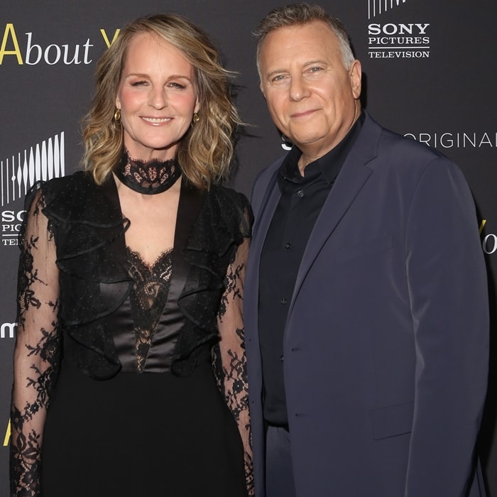 Helen Hunt and Paul Reiser attending a red carpet premiere of their limited series Mad About You