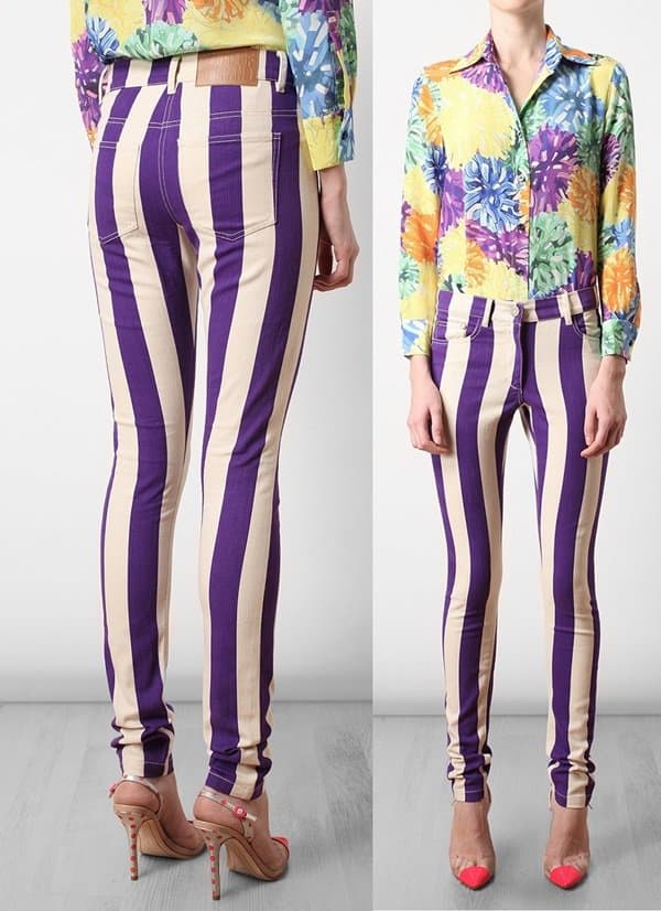 House of Holland Striped Skinny Jeans