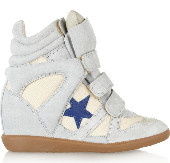 Isabel Marant The Bayley Suede and Leather High-Top Sneakers