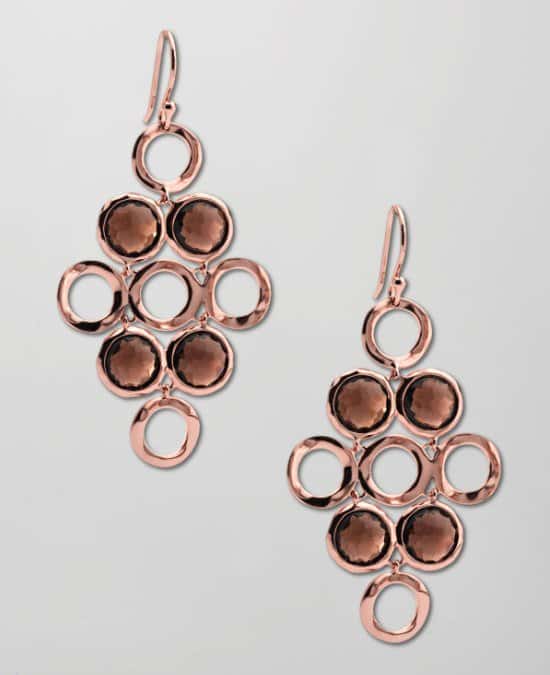 Ippolita Smoky Quartz Rose Gold Earrings