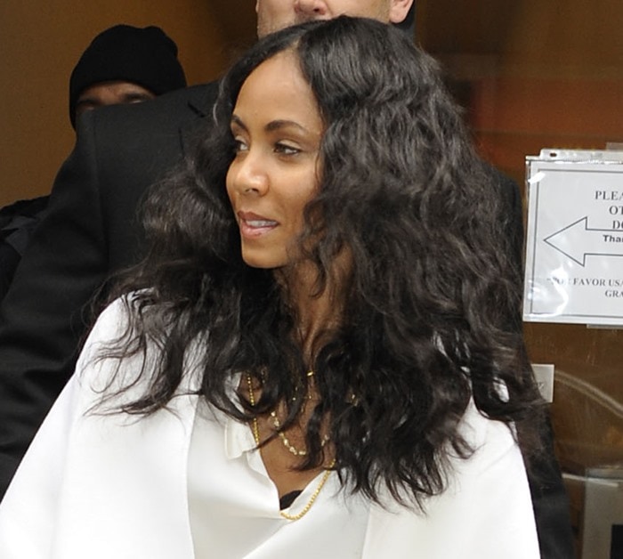 Jada Pinkett Smith wears her hair down while refusing to comment on the plastic surgery rumors