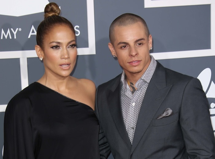 Jennifer Lopez and Casper Smart at the 55th Annual Grammy Awards at the Staples Center in Los Angeles on February 10, 2013