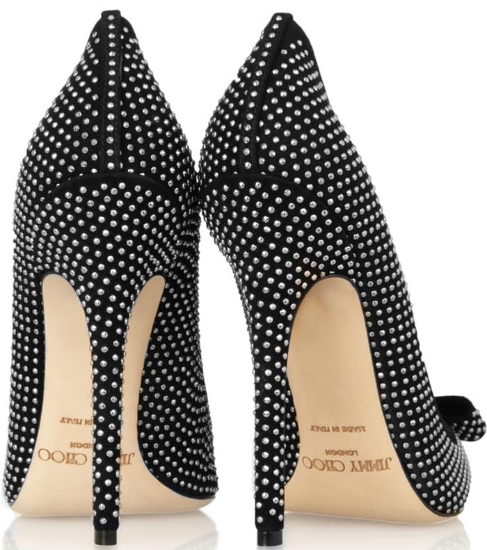 Jimmy Choo Black 'Maya' Studded Suede Pumps