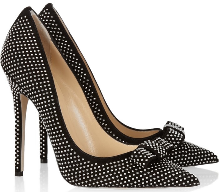 Jimmy Choo Black 'Maya' Studded Suede Pumps