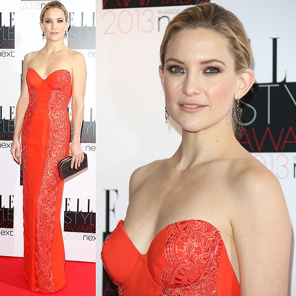 Kate Hudson in a red strapless Stella McCartney dress at the Elle Style Awards