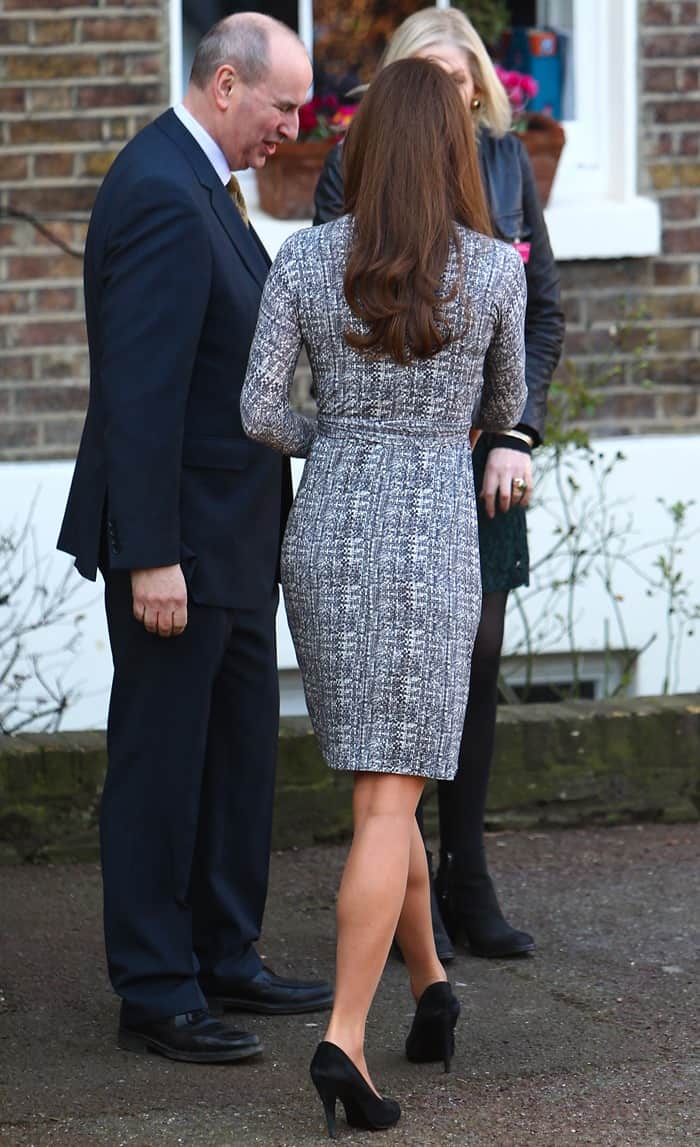 Kate Middleton styled her dress with her favorite black Episode Angel heels