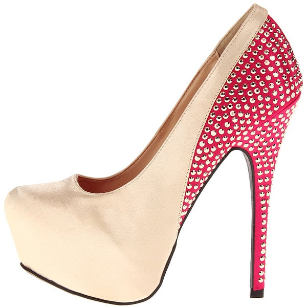 Liliana "Paulette-37B" Studded-Heel Platform Pumps