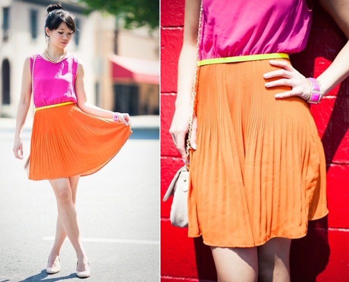 Liz Chan shows what to wear with a neon dress