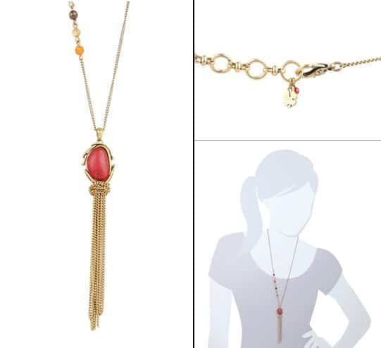 Lucky Brand Red Stone Pendant Necklace