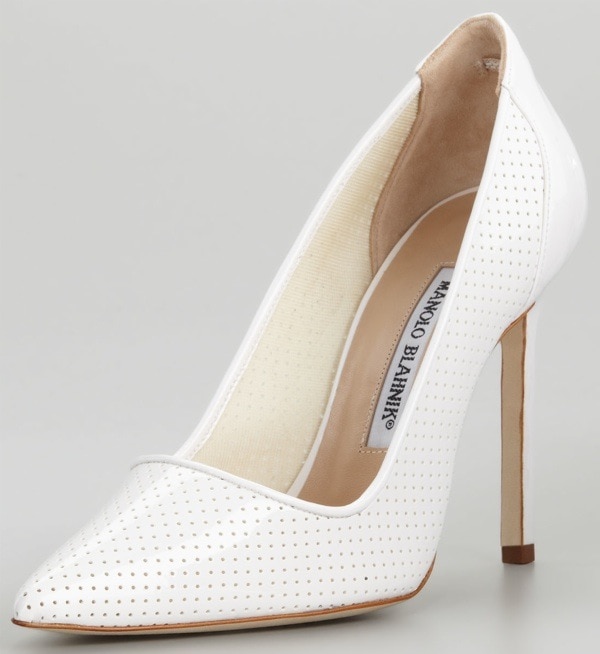 Manolo Blahnik 'BB' Perforated Patent Pumps