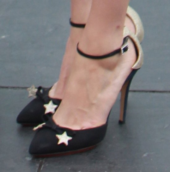 Michelle Williams' Charlotte Olympia "Astrid" ankle-strap pumps